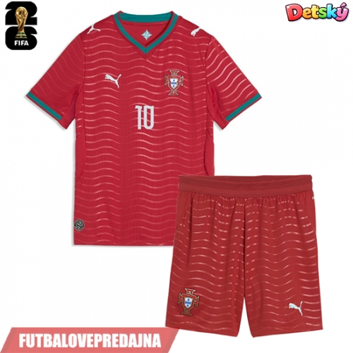 Lacne Dětský Futbalové dres Portugalsko Bernardo Silva #10 MS 2026 Krátky Rukáv - Domáci (+ trenírky)